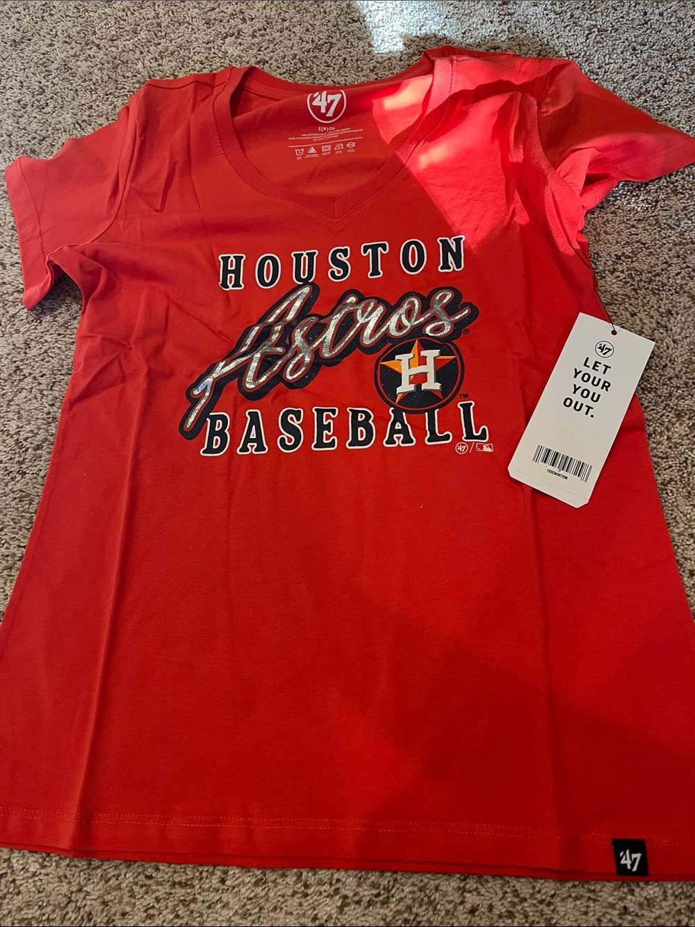 47 Women’s Houston Astros Red Graphic Baseball Tee